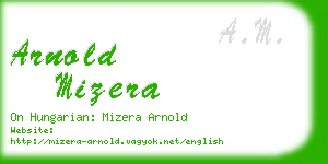 arnold mizera business card